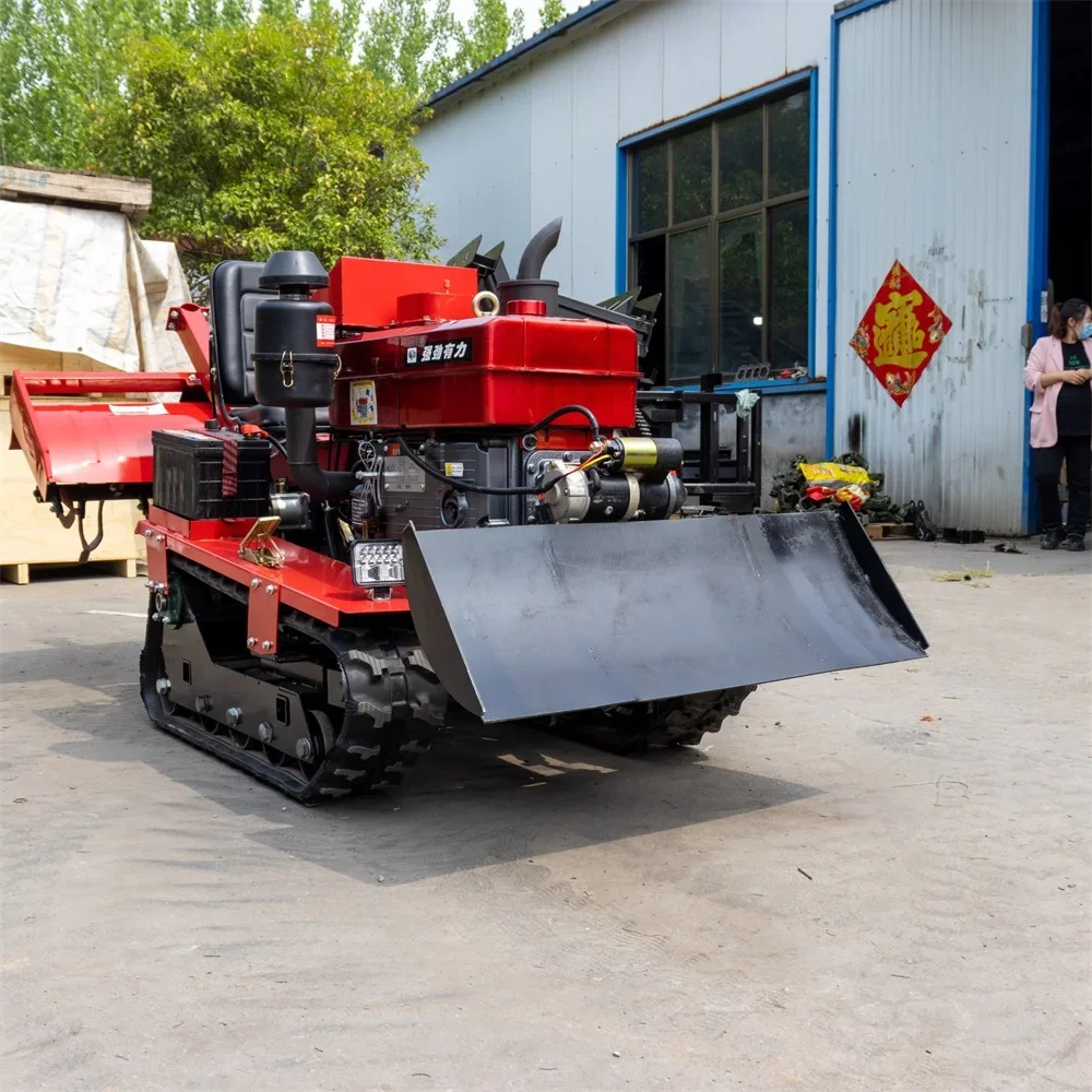 2025 New model!! Direct manufacture rotary tiller tractor rubber tracks crawler tractor