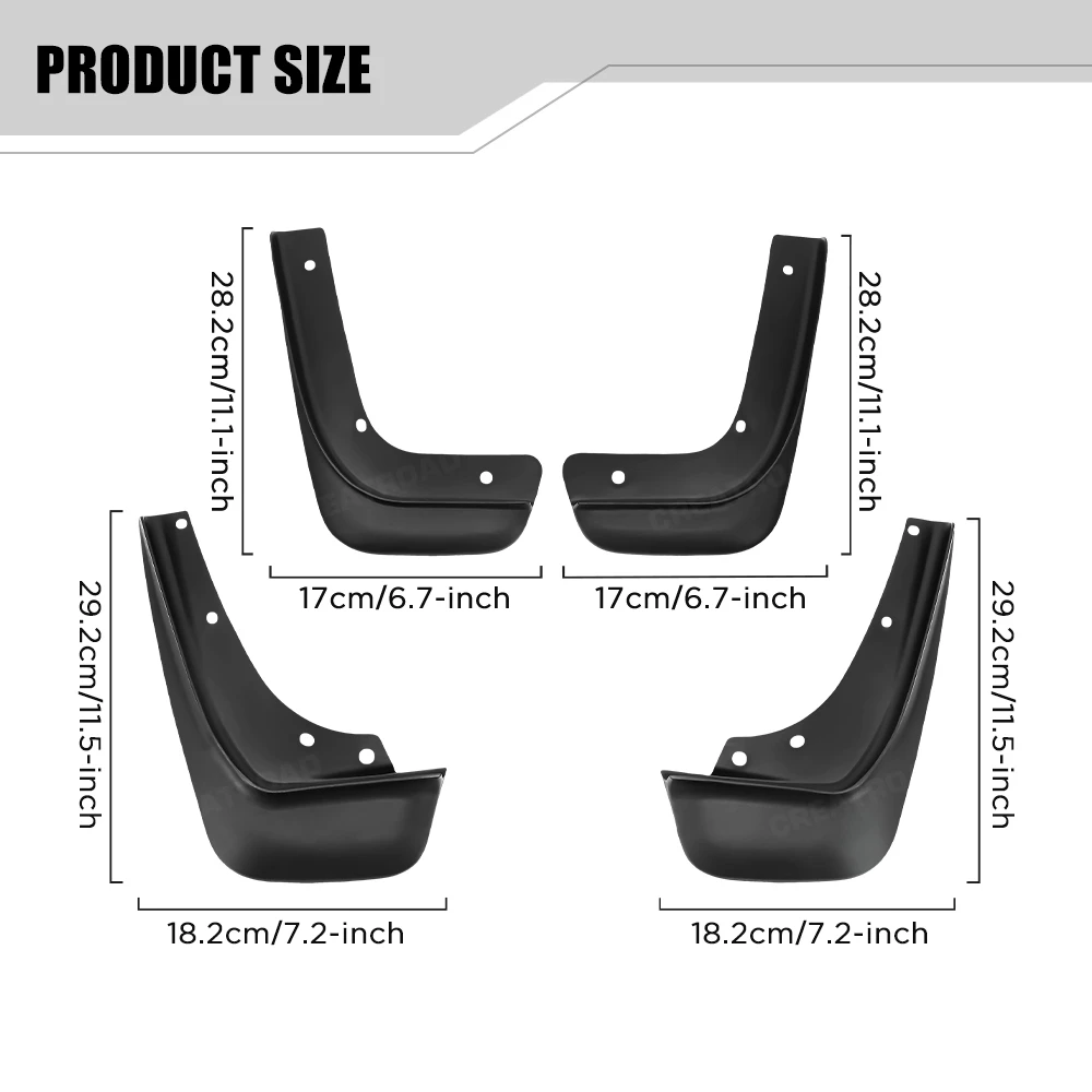Custom Fit 4PCS Mud Flaps for Volvo C30 2007-2019 No Drilling Splash Guards Mudguards Car Fender Accessories