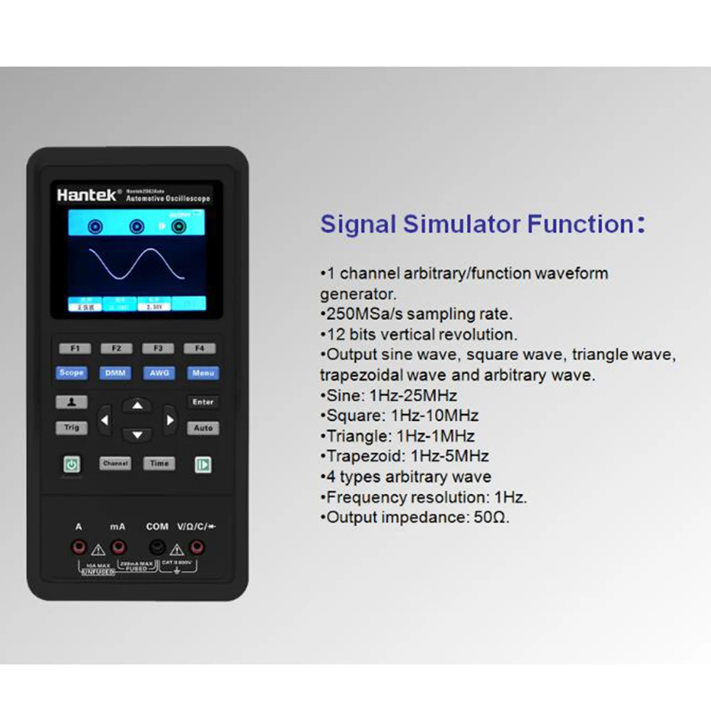 Hantek 2D82 AUTO-I 80MHz 250MSa/s Multifunction Automotive Digital Oscilloscope Multimeter 2 Channel Oscilloscopes 4 In 1