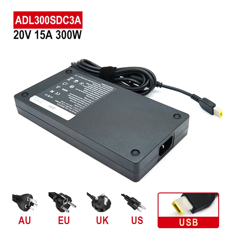 Adaptador de cargador de CA ADL300SDC3A, 300W, para Lenovo ThinkPad 20V, 15A, R9000P, R9000K, Y9000K, 5A10W86289, fuente de alimentación para ordenador portátil