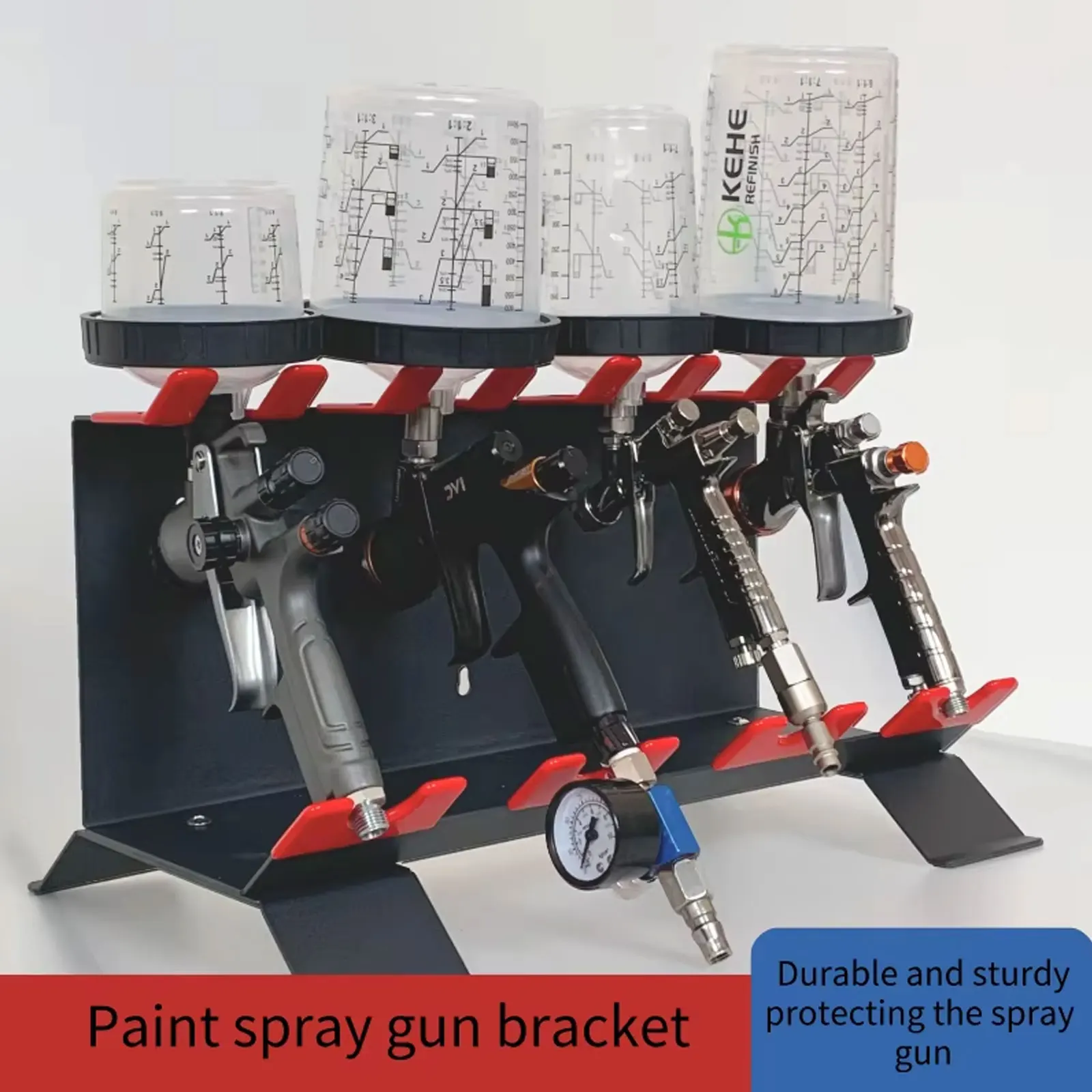 

Универсальный держатель краскоструйного пистолета для распылителей HVLP — стойка для инструментов для авторемонта в мастерской, поддерживает гравитационный сифон, подача под давлением