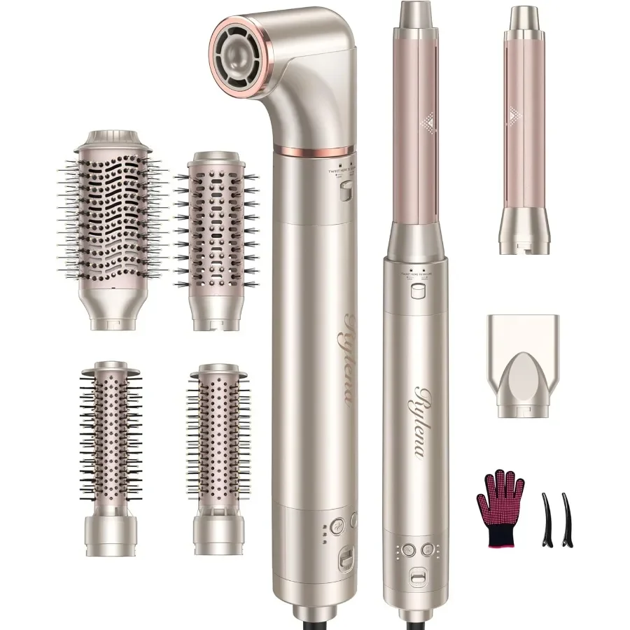 

8-in-1 Air Styler Pro 2025 Hair Dryer Brush for Fast Drying Auto Curling Smoothing Volumizing 8 Attachable Heads 110 000