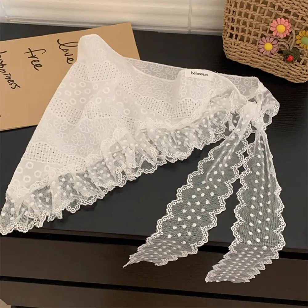 Y2K Sweet Lace Mini Skirt Korean Style Hight Waist Gauze Skirt Flower Lace-up Ruffled Edge Skirt Streetwear