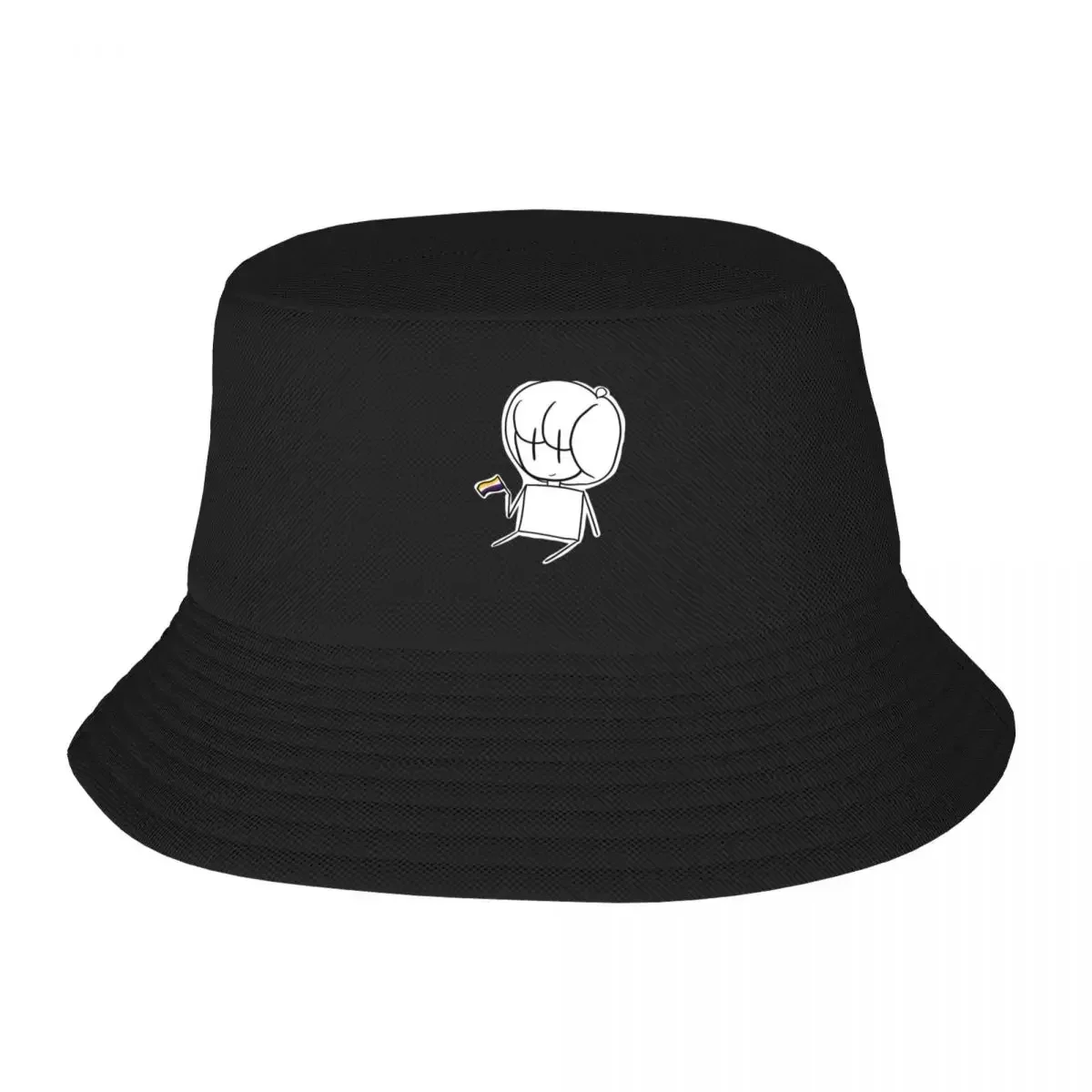 New Nonbinary Pride Flag Bucket Hat Hip Hop Beach Bag Woman Men's