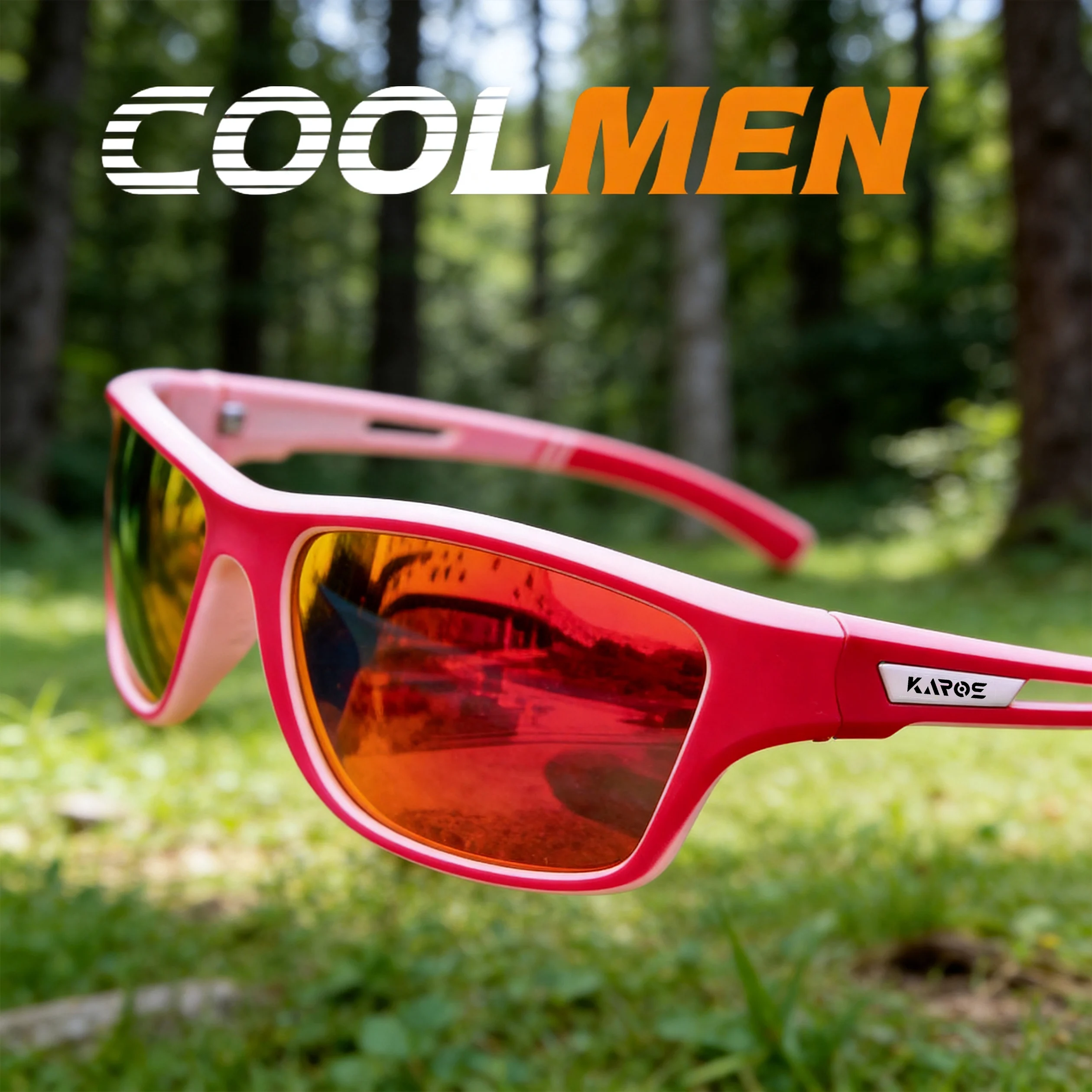 

COOLMEN Colorful Sport Sunglasses Polarized Sun Glasses Goggles UV400 Windproof Sunglasses For Men Women Retro De Sol Masculino
