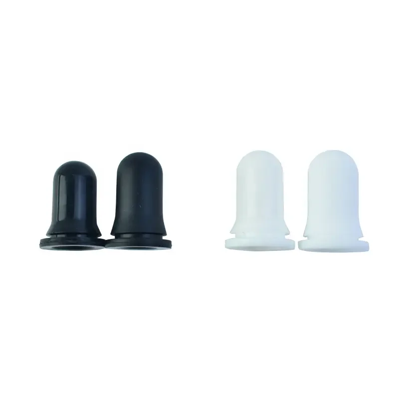 

1000Pcs Wholesale 18/410 20/410 Black White Silicone Rubber Teat Dropper Cap For Cosmetic Glass Essential Oil Bottle Packaging