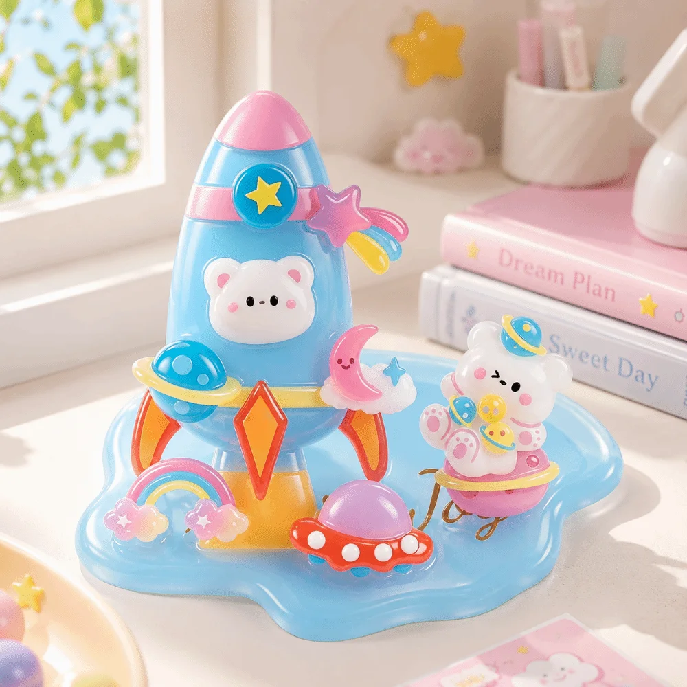 Creative DIY 3D Crystal Stickers Cat Bear Children's Stackable Stickers Funny Self-Adhesive Cartoon Embossed Decals Gifts