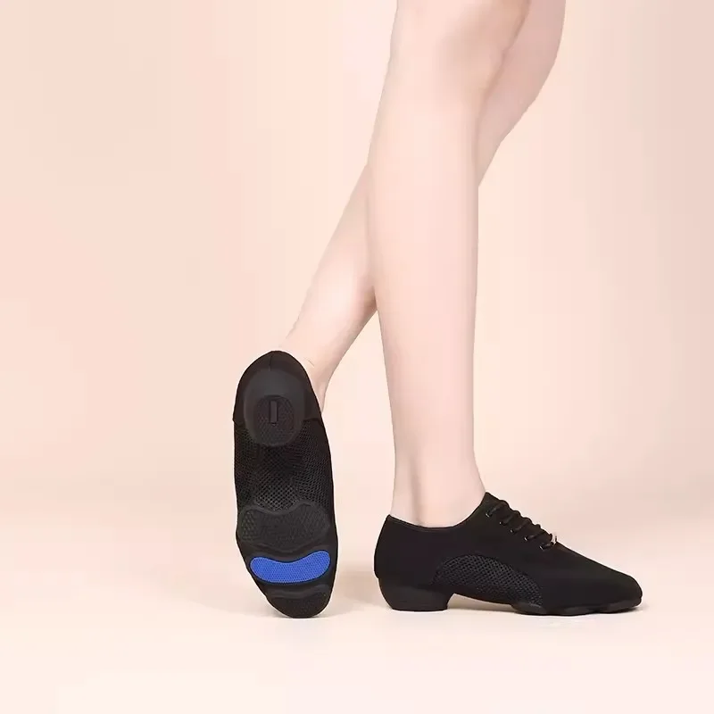 Oxford Canvas Dance Shoes Soft Women Sailor Dancing Shoes Genuine Leather Square Dance Shoe Cowhide Sneakers