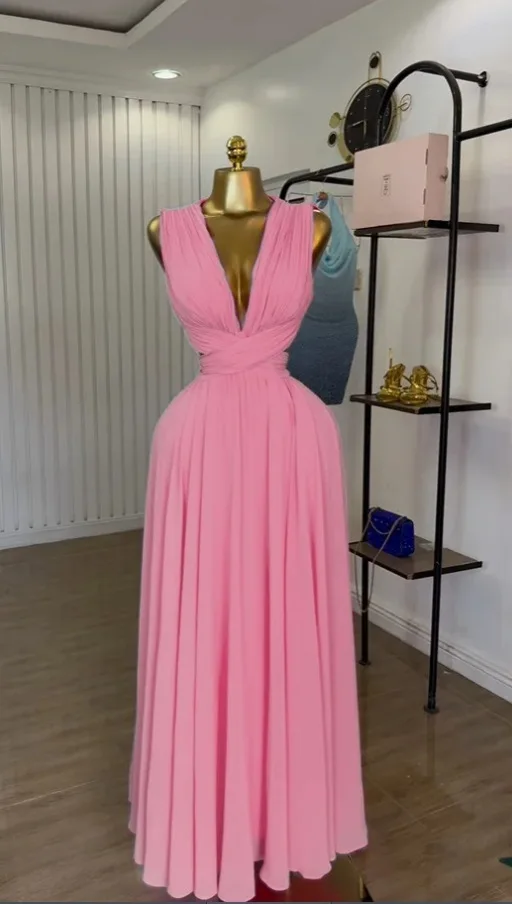 Vestido largo para mujer, Vestidos de playa con cuello en V, ropa de calle Y2k, elegante empalme para fiesta, trabajo nocturno, sin mangas, cintura alta, corte ajustado