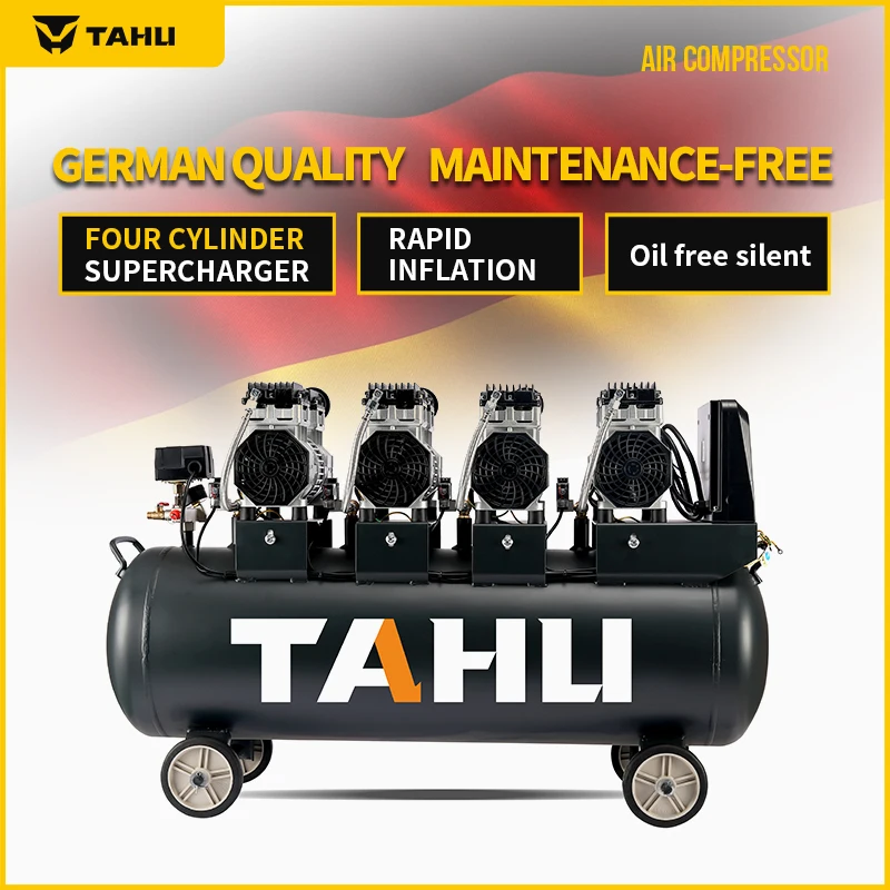 Oil Free air Compressor 120 Liter Low Noise Oil Free Silent air Compressor 120l 1440 Rpm 3200w 4.27hp 220V