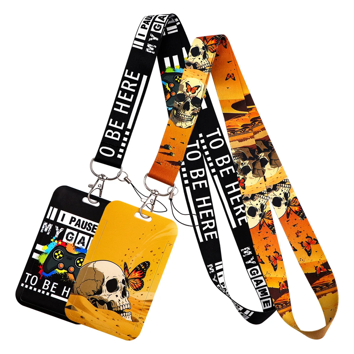 

Halloween Skull Lanyard Neck Strap Keychain Game Console Card Cover Badge Holder Mobile Phone Hang Rope Keyring Accessories Gift