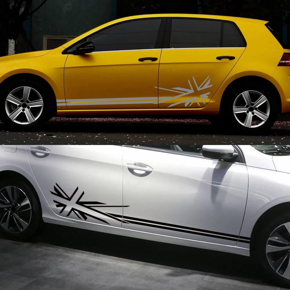 

Для Volkswagen комплект боковых наклеек на двери автомобиля, виниловая пленка, водостойкая креативная наклейка из ПВХ для автомобиля, внешние автомобильные аксессуары