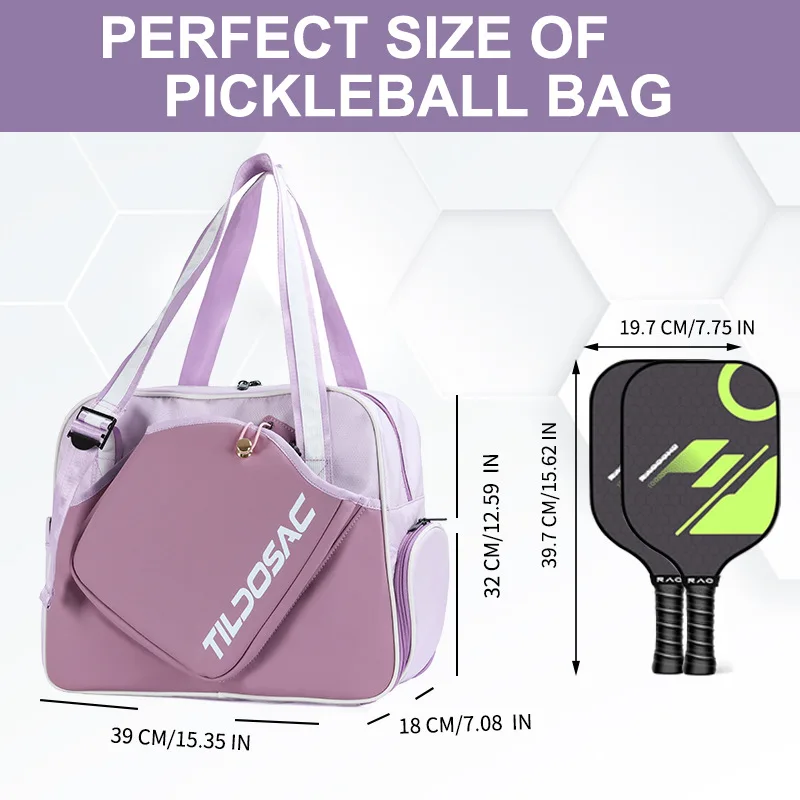 

Pickle Ball Bag with Independent Shoe Compartment , Tennis Padel Racket Bags, Outdoor Sports Multifunctional Handheld Pick Bag