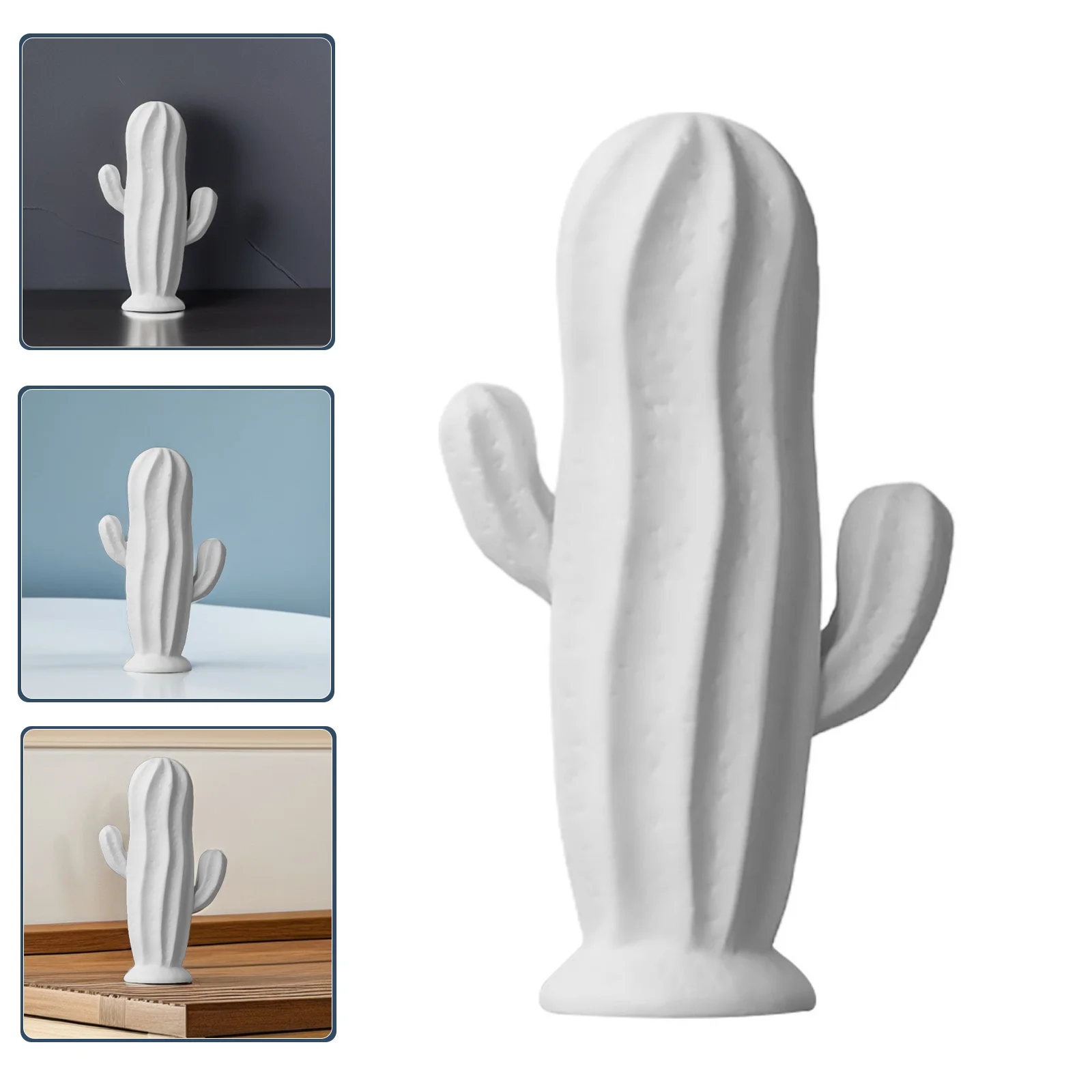 

1Pcs Handmade Ceramic Cactus Adornment Decor Office Desk Sculpture Minimalist Art Gift for Loved Ones