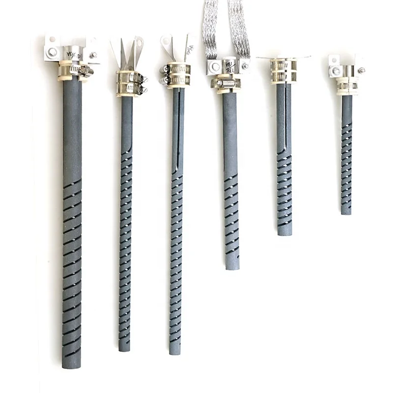 1625c High Temperature Double Spiral Sic Silicone Heating Elements for Industrial Use Long Service Life 12-380V