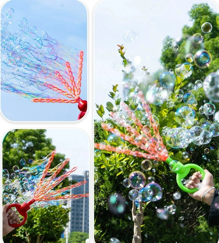 Bubble Blowing Wand Toys para crianças, fofo, 32 buracos, ao ar livre, interação pai-filho, novo