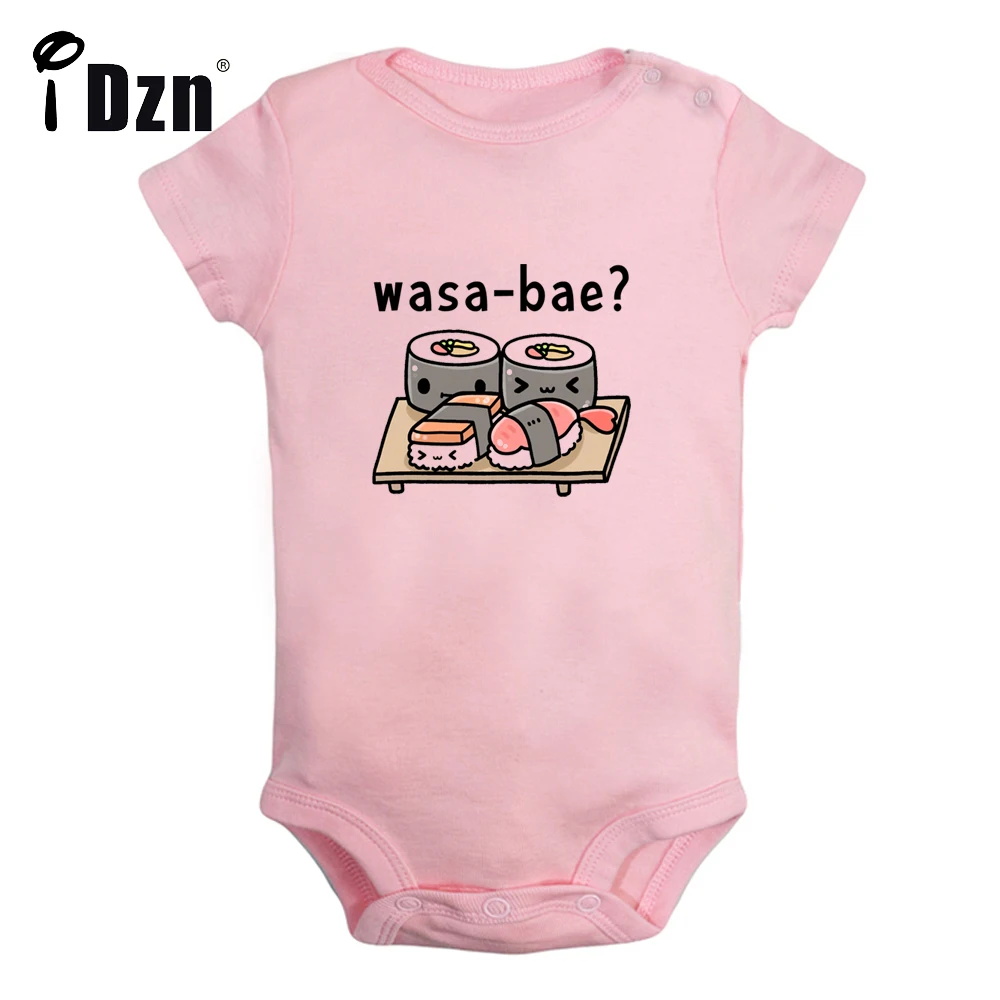 iDzn NEW Wasa-Bae Baby Boys Funny Bodysuit Baby Girls Letter Printed Rompers Cute Infant Short Sleeves Jumpsuit Cotton Clothes