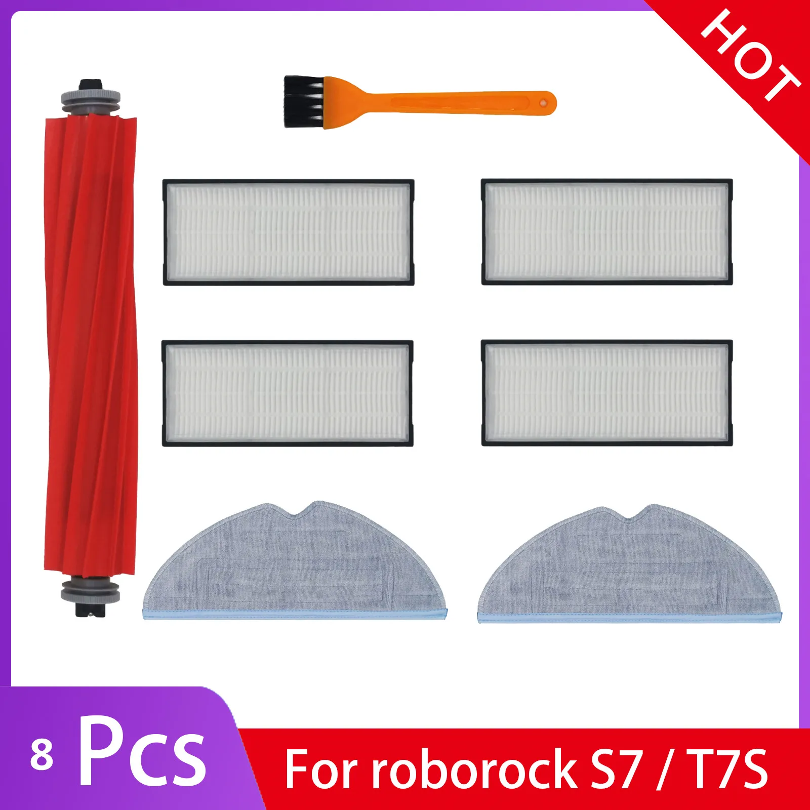 Pad Mop Para XiaoMi Roborock Aspirador de pó Robô S7 S70 S75 S7Max S7MaxV T7s T7s Plus Peças Mop Mop Trapos Panos Acessórios