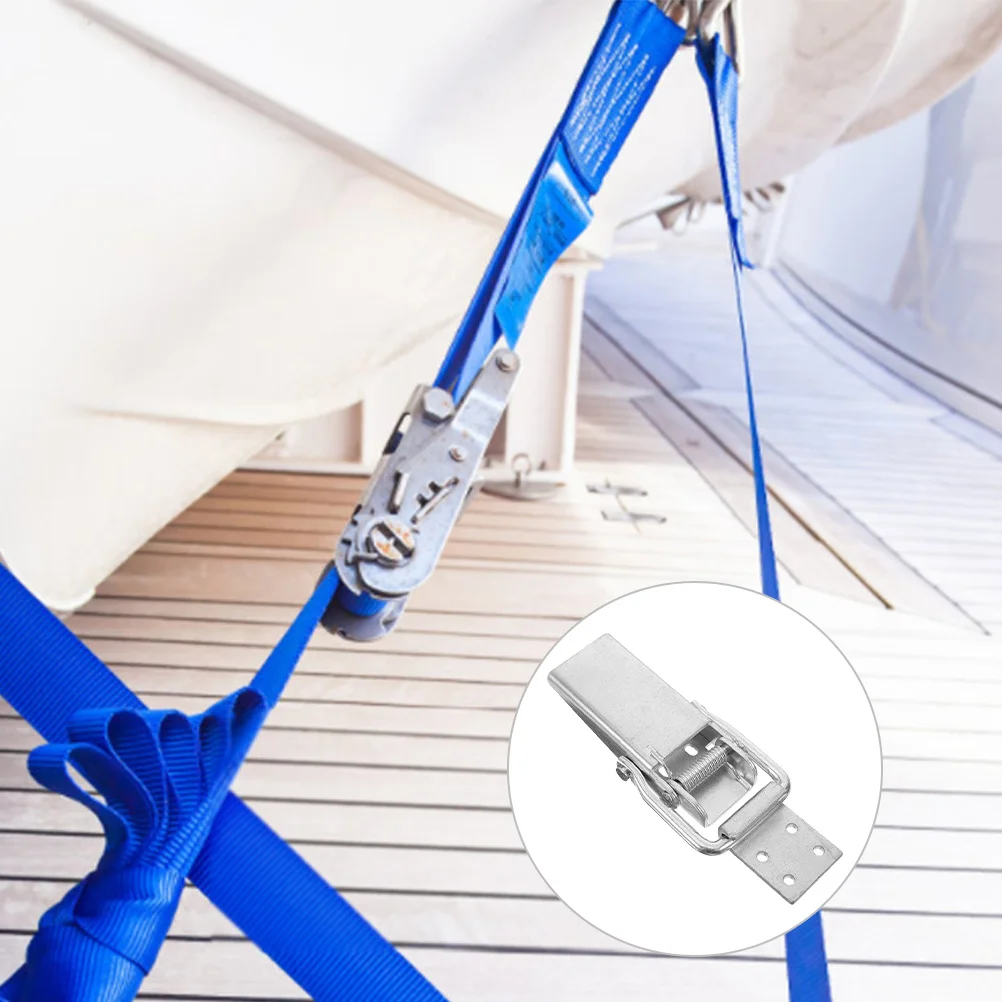 

2pcs Universal Carriage Latch Heavy Duty Trailer Door Lock For Truck Cargo Security Galvanization Spring Loaded Buckle Clamp