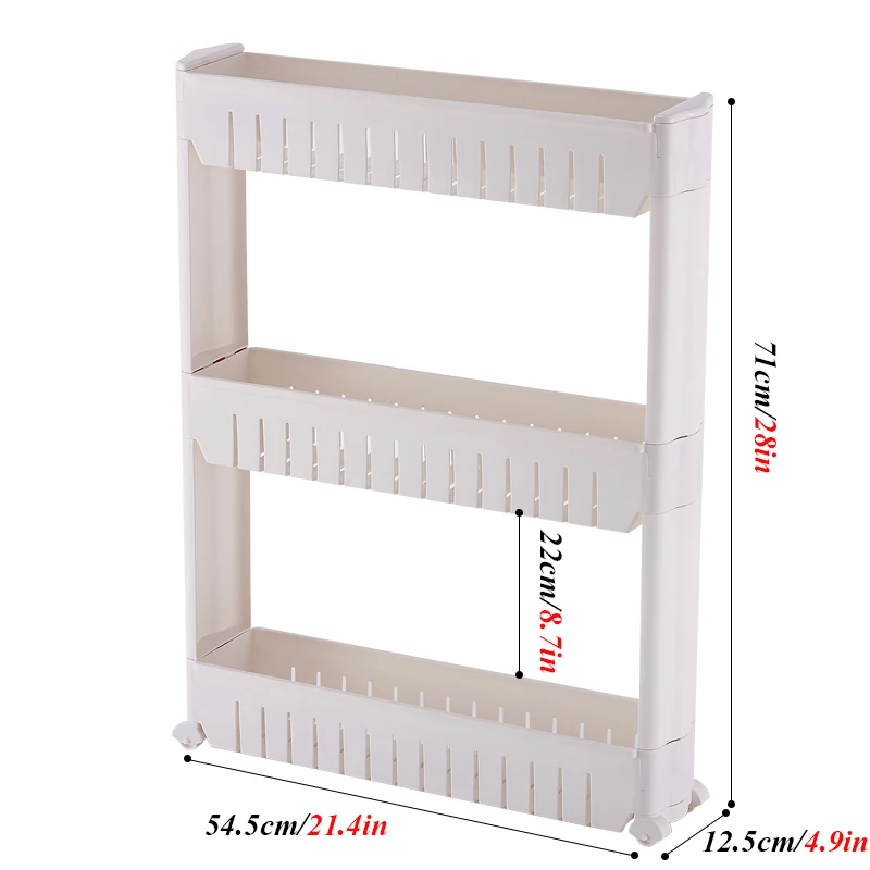 Regały ruchome Organizer z 3-warstwową półką na lodówkę wąski do oszczędzenia miejsca wąski stojak do spiżarni do łazienki w kuchni