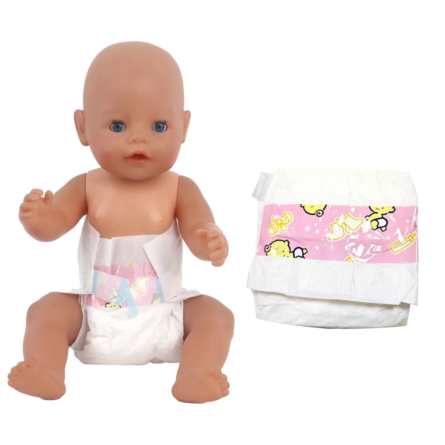 43CM Baby New Born Doll Diapers,Cute Cartoon Baby Doll Diapers,Doll Accessories Toy Cosplay For American Doll