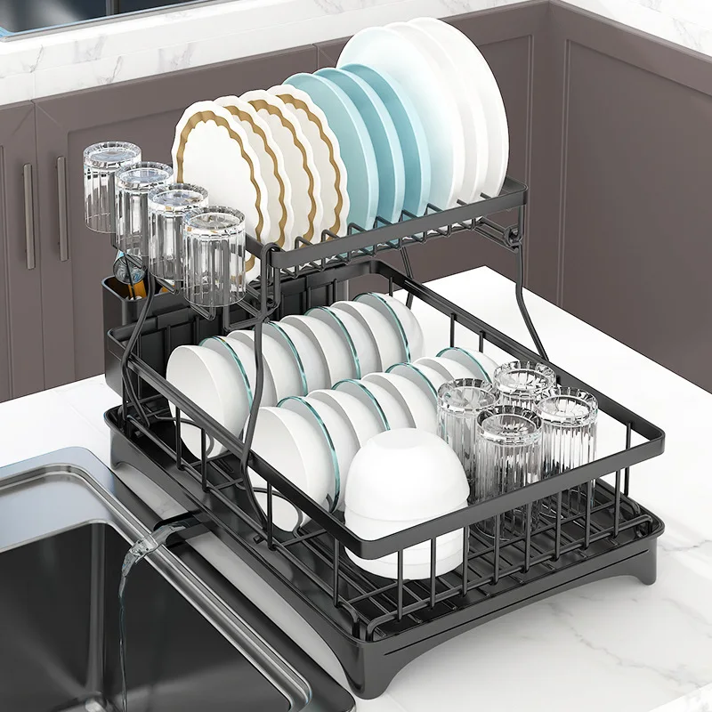 Countertop dish rack Household multi-functional draining basket, sink dish rack