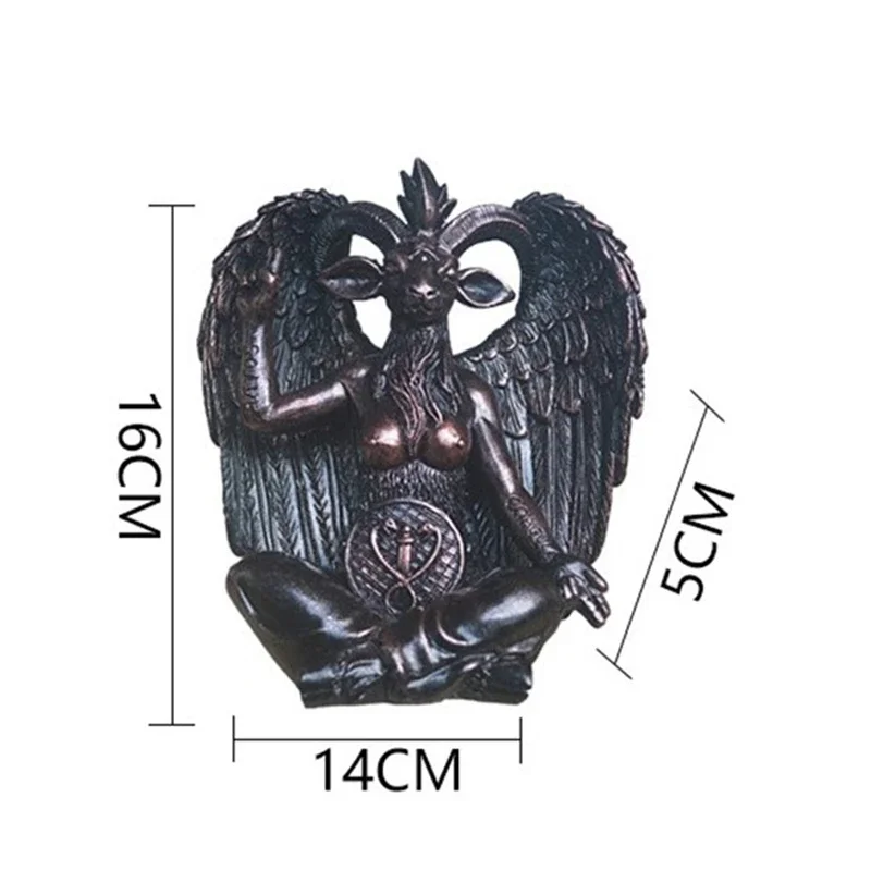 تمثال Baphomet شيطان الشكل الراتنج الحرفية زخرفة العناصر الدينية دمية النحت غرفة المعيشة المنزلي اكسسوارات الديكور هدية