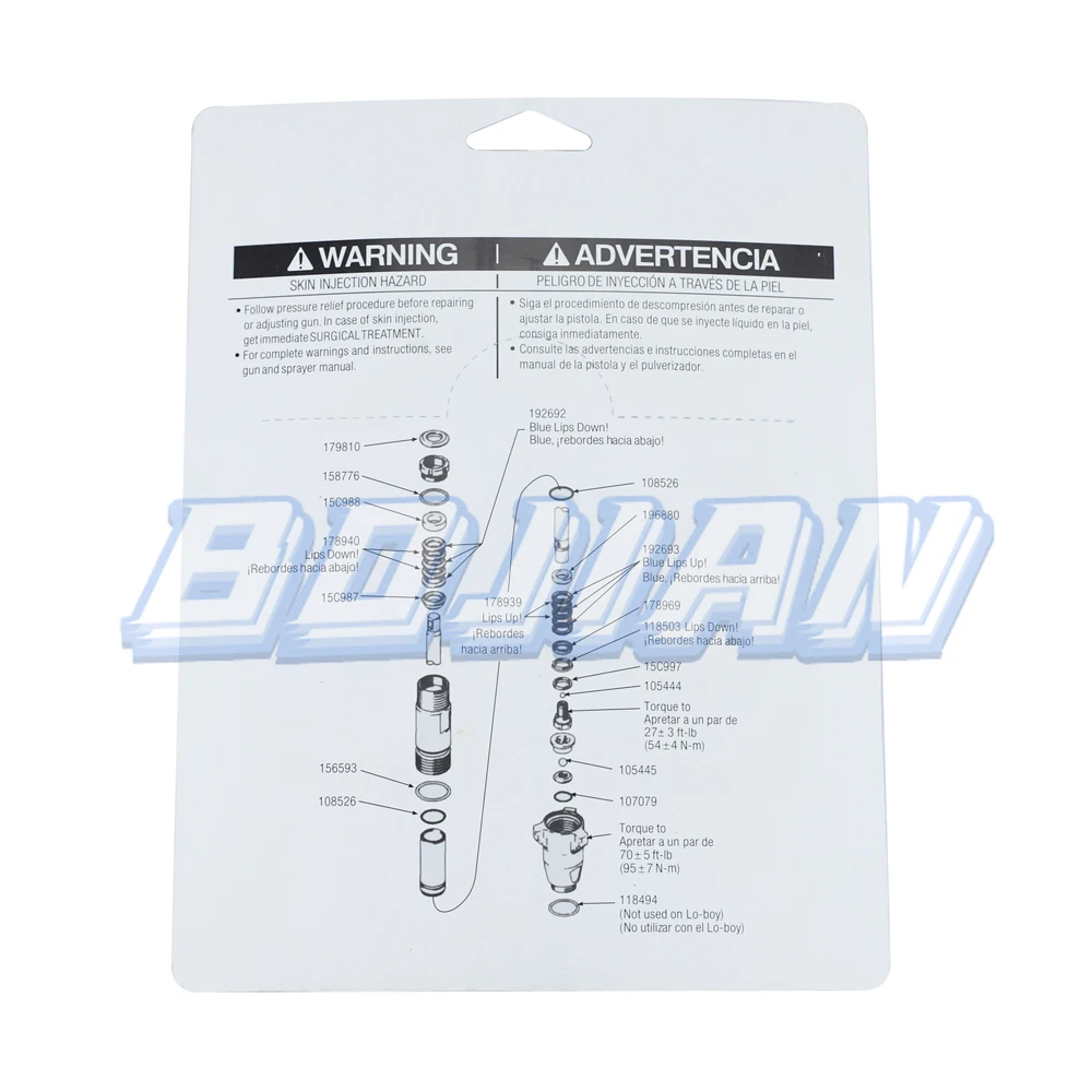 Bomba Repair Packing Kit para Airless pintura pulverizador, Aftermarket, GR, alta qualidade, #248212