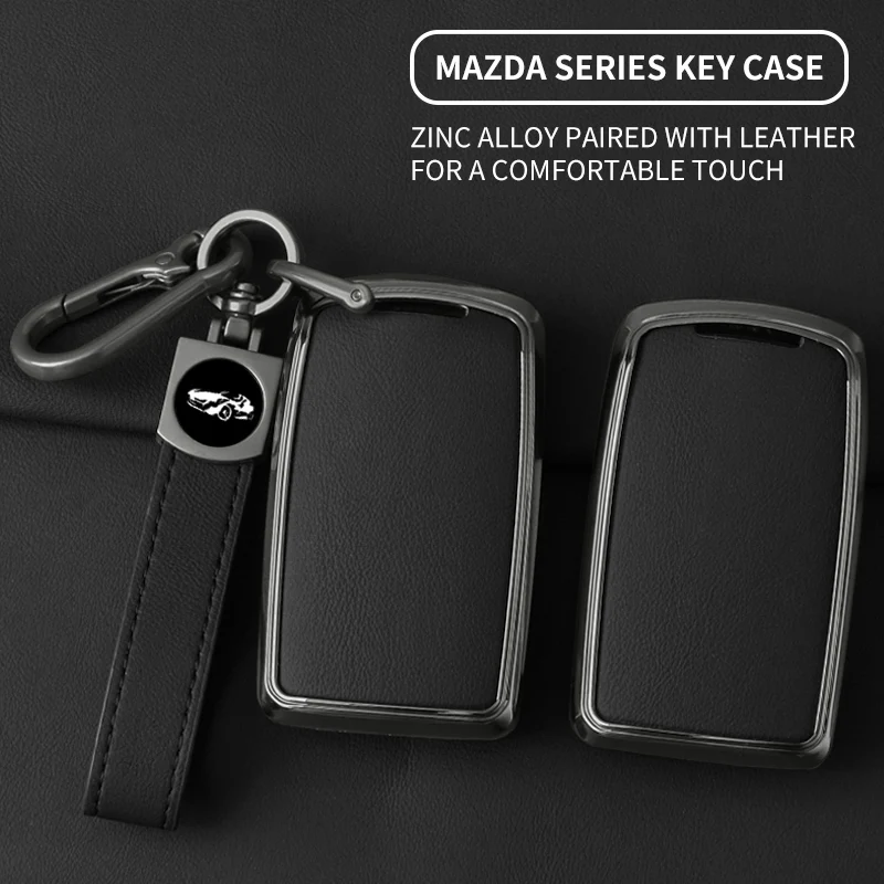 Zinc alloy Leather Car Key Case For Mazda 3 Alexa CX30 CX-30 CX3 CX-3 CX5 CX-5 CX8 CX-8 CX9 CX-9 Key Chain Accessories