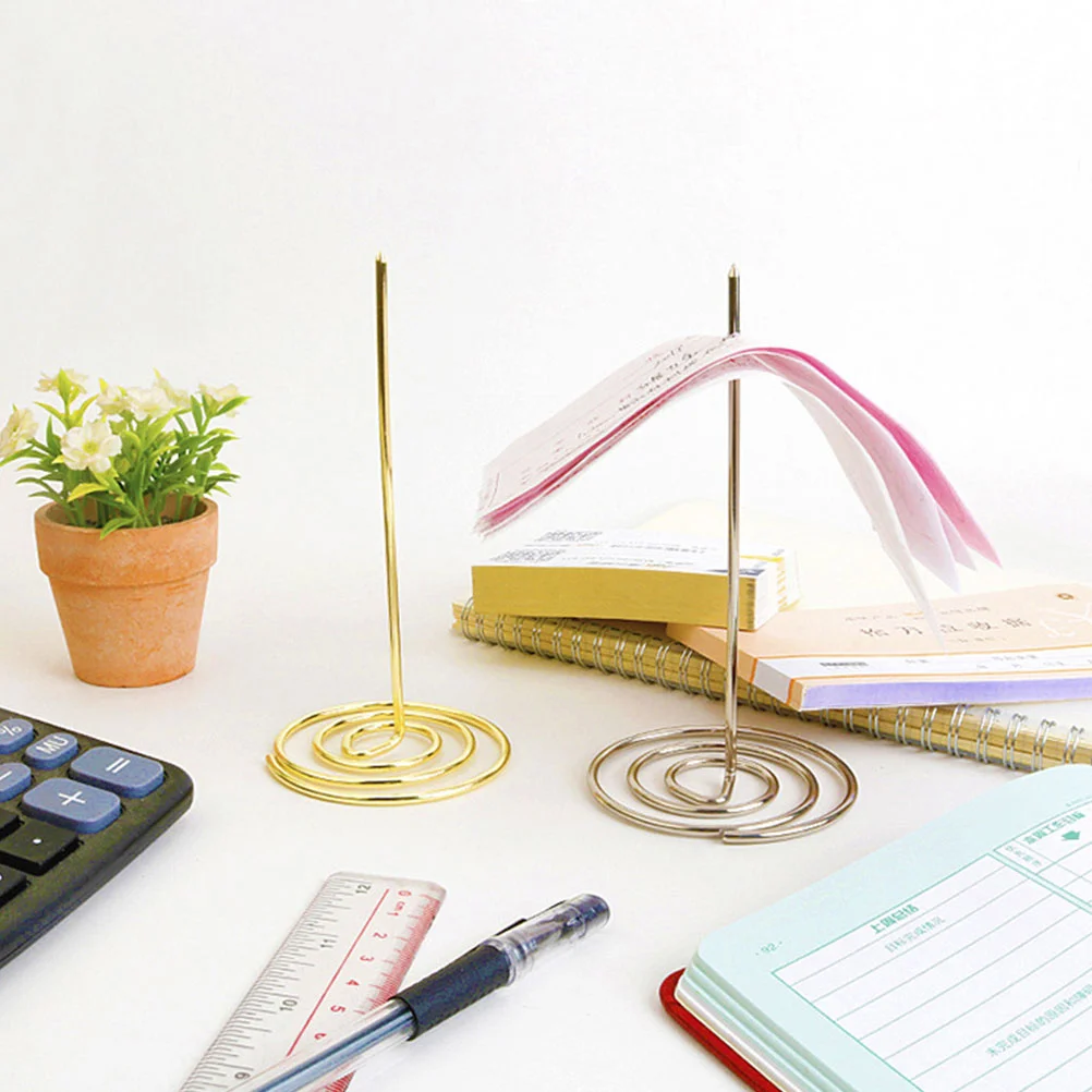 5 Pcs Note Folder Receipt Spike Bill Fork Stainless Steel Check Holder Convenient Bills