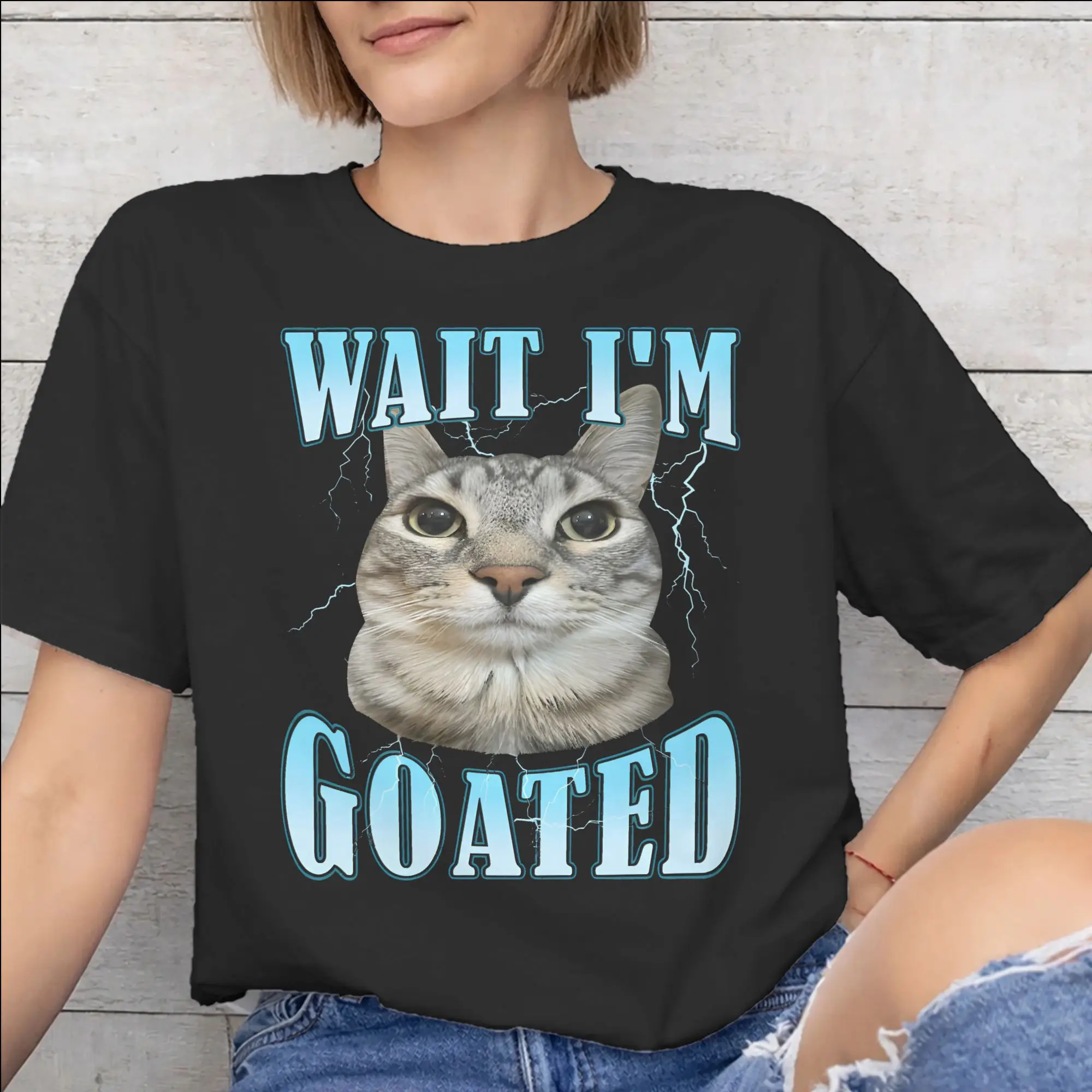 Wait I'M Goated Funny Meme Tee Shirt for Men Women Fashion T Shirts  100% Cotton Clothing