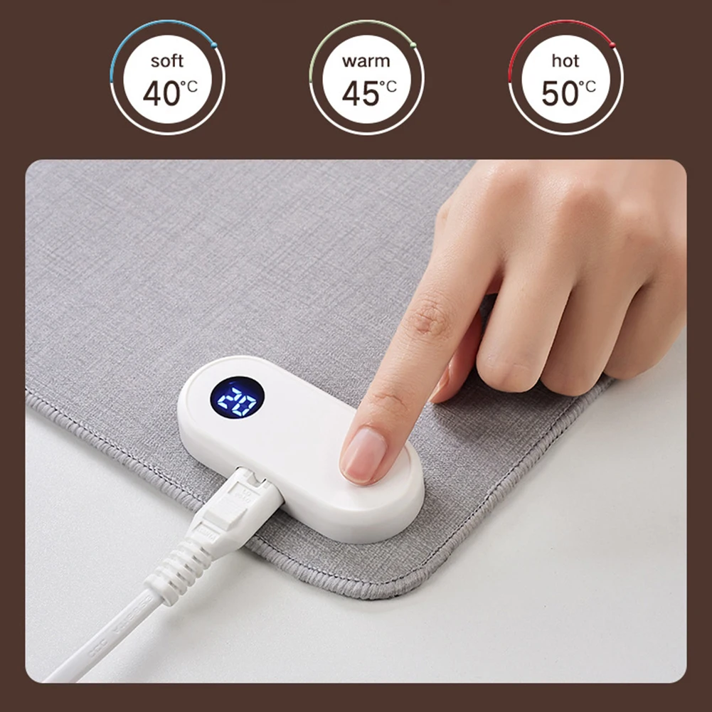 80*33cm Mouse Heating Table Pads 3-Temperature Control Winter Office Hand Warmer Large Game Mousepad Student Writing Warm Hand
