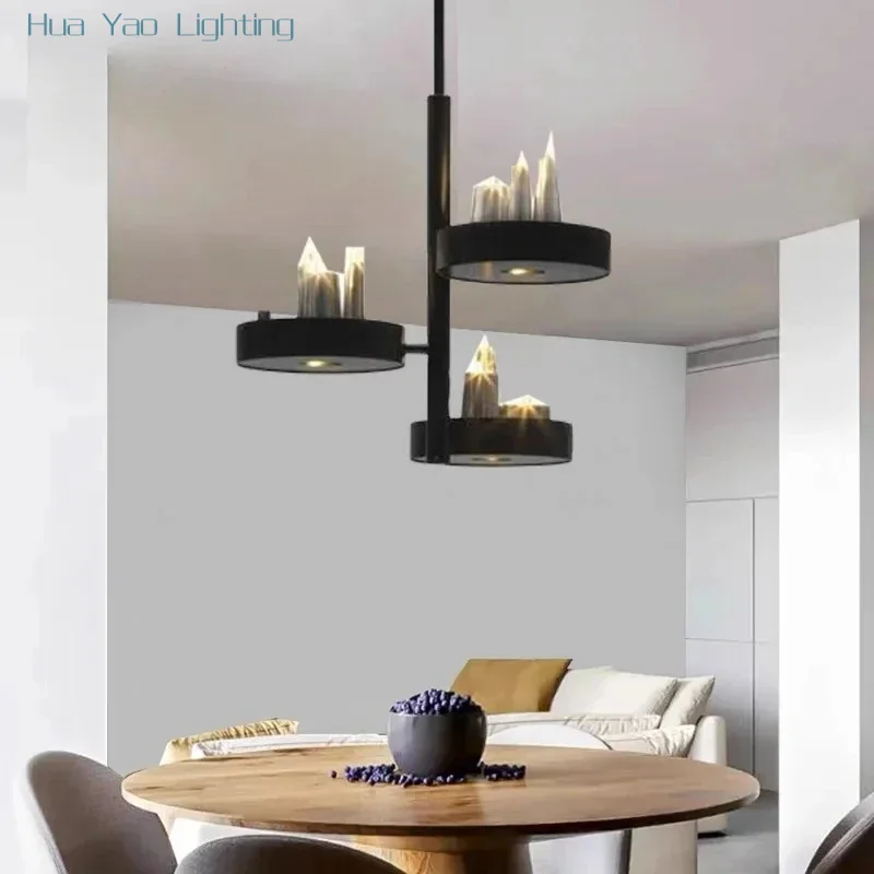 Designer creative design accent bar chandelier Nordic post-modern candle long restaurant chandelier custom lamps