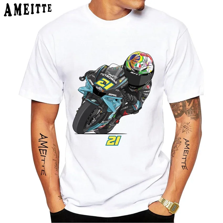 Franco Morbidelli Franky 21 GP Sport T-Shirt Summer Men Short Sleeve Hip Hop Boy Casual White Tops Man Motorcycle Ride Tees