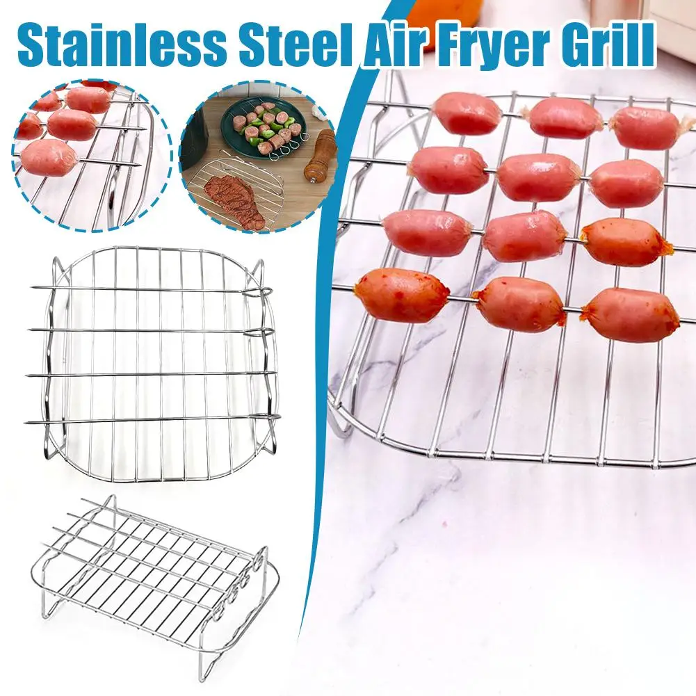 Air Fryer Backständer Metall Square Oven Grill Racks Airfryer Zubehör für 360-Grad-Vollheizgrill Air Fryer Grill