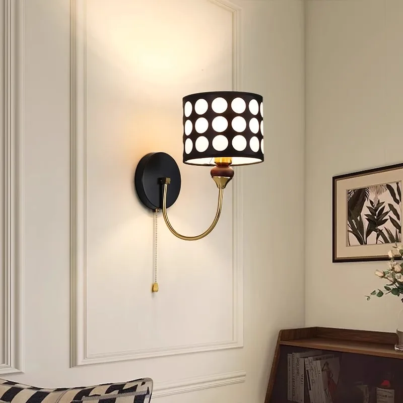 

French retro master bedroom bedside wall lamp bedroom 2024 new Nanyang wind wave dot living room