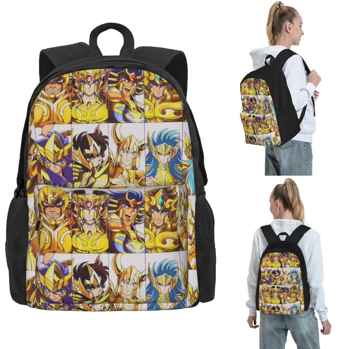 

Рюкзаки Knights Of The Zodiac, сумка для книг для мальчиков и девочек, детские школьные сумки большой вместимости, дорожный рюкзак, сумка на плечо