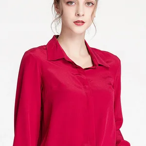 Suyadream-Camisa Langarm in weiblicher Seidenkreppe, solide Bluse, Büro, schick, blau, schwarz, 100% Seide, Herbst, Winter, 2021 8 Hauptverkäufe Seda Crepe Bluse - №3