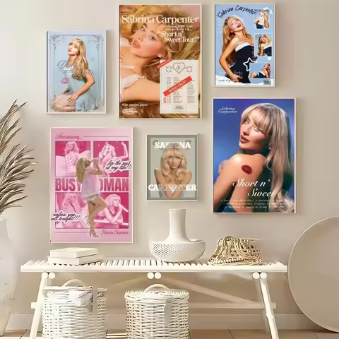 Singer Sabrina Carpenter Portrait Poster Multi Purpose Wall Art for Living Room Bedroom Office Hallway Bar Home Decor Gift Idea