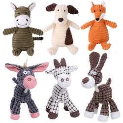 Jouet en peluche en velours côtelé pour chiens, forme d'animaux, degré de morsure, jouets grinçants, petits et grands chiens, accessoires d'entraînement pour chiots