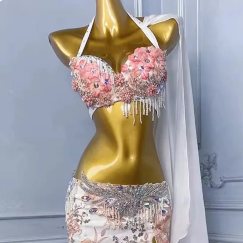 Spersonalizowane stroje do tańca brzucha Sukienka do występów Damska chińska odzież do tańca orientalnego Sukienki do ćwiczeń dla kobiet Zestaw biustonosza i spódnicy