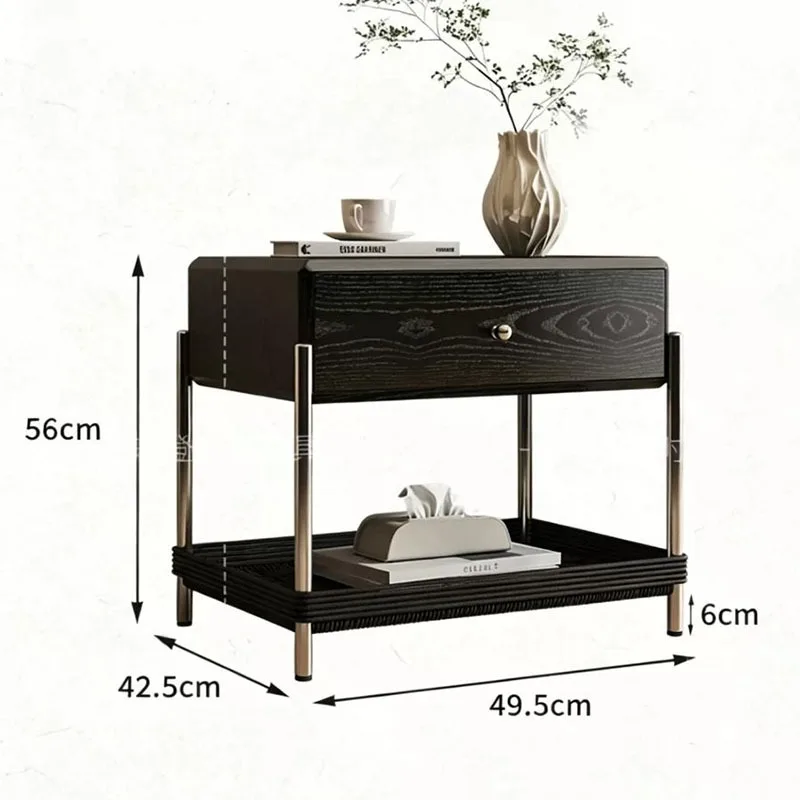 Nordic Luxury Nightstand Display Modern European Aesthetic Night Stand Vintage Storage Table De Chevet Bedroom Furniture