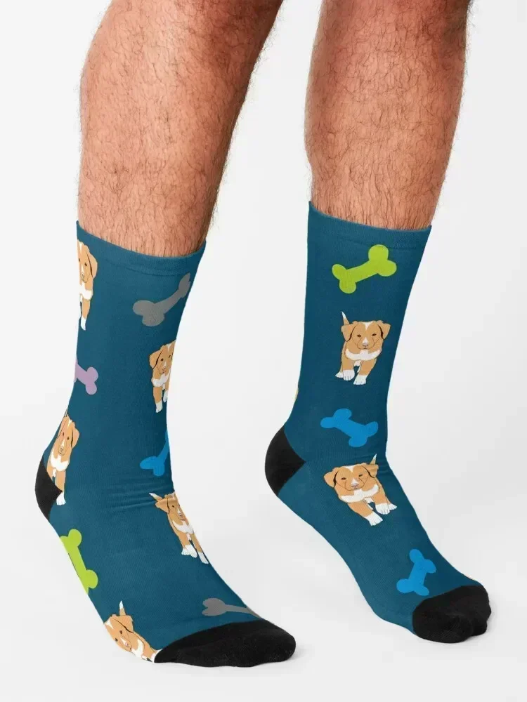 Nova Scotia Duck Tolling Retriever Pattern Socks Heating sock christmas gifts crazy bright garter Luxury Woman Socks Men's