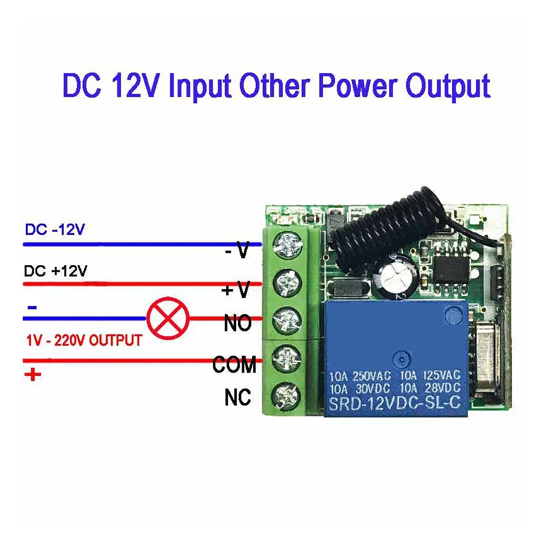 M13K-433 Mhz RF Transmitter Remote Control Wireless Remote Control Switch Universal DC12V 1CH Relay Receiver Module