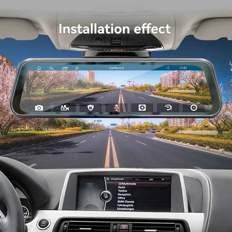 Rearview Mirror Recorder 9.36 Inch Carplay Driving Recorder Streaming Media HD Large Screen Bluetooth