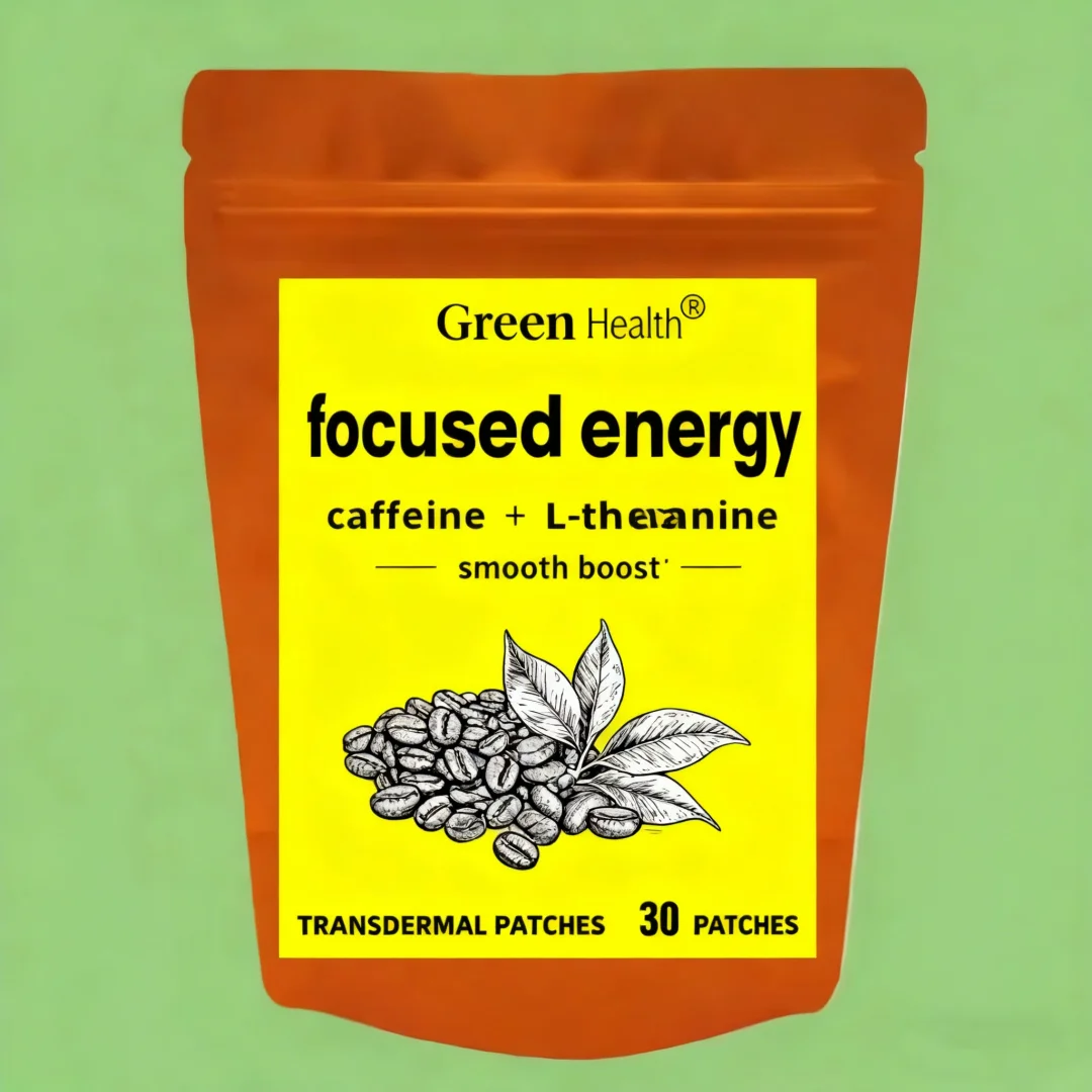 Transdermal 30 Patches Focused Energy, L-Theanine Brain Booster for Focus & Performance – One Month Supply