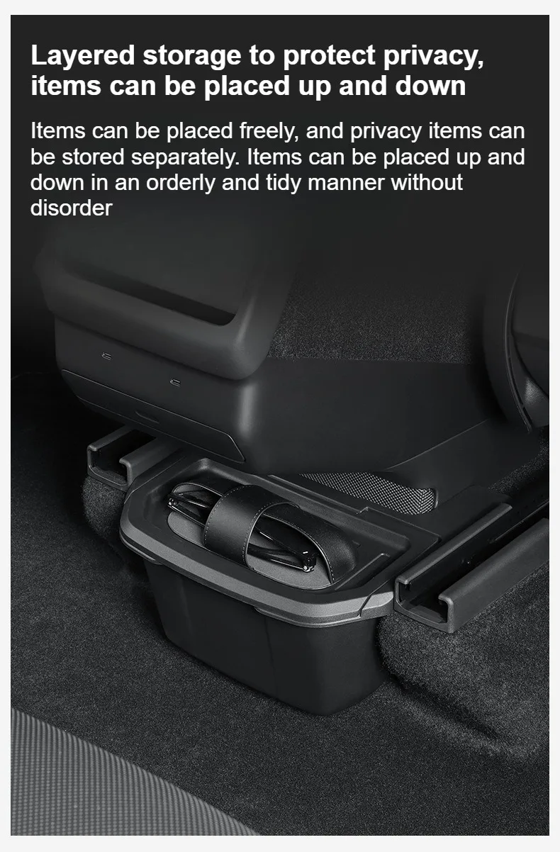 Für Tesla Model YL Sechs Sitze 2026 2025 Armlehnenboxen Aufbewahrungsboxen Auto-Heckabfalleimer Organizer Auto-Innenausstattung TP – Detail 16