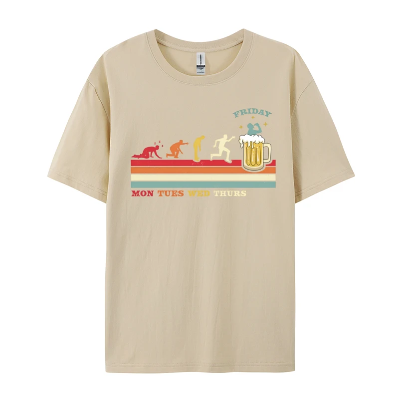 Monday Tuesday Wednesday Thursday Friday Beer Drinking Men's Discount Cool Tops Shirts Cotton T Shirt Funny