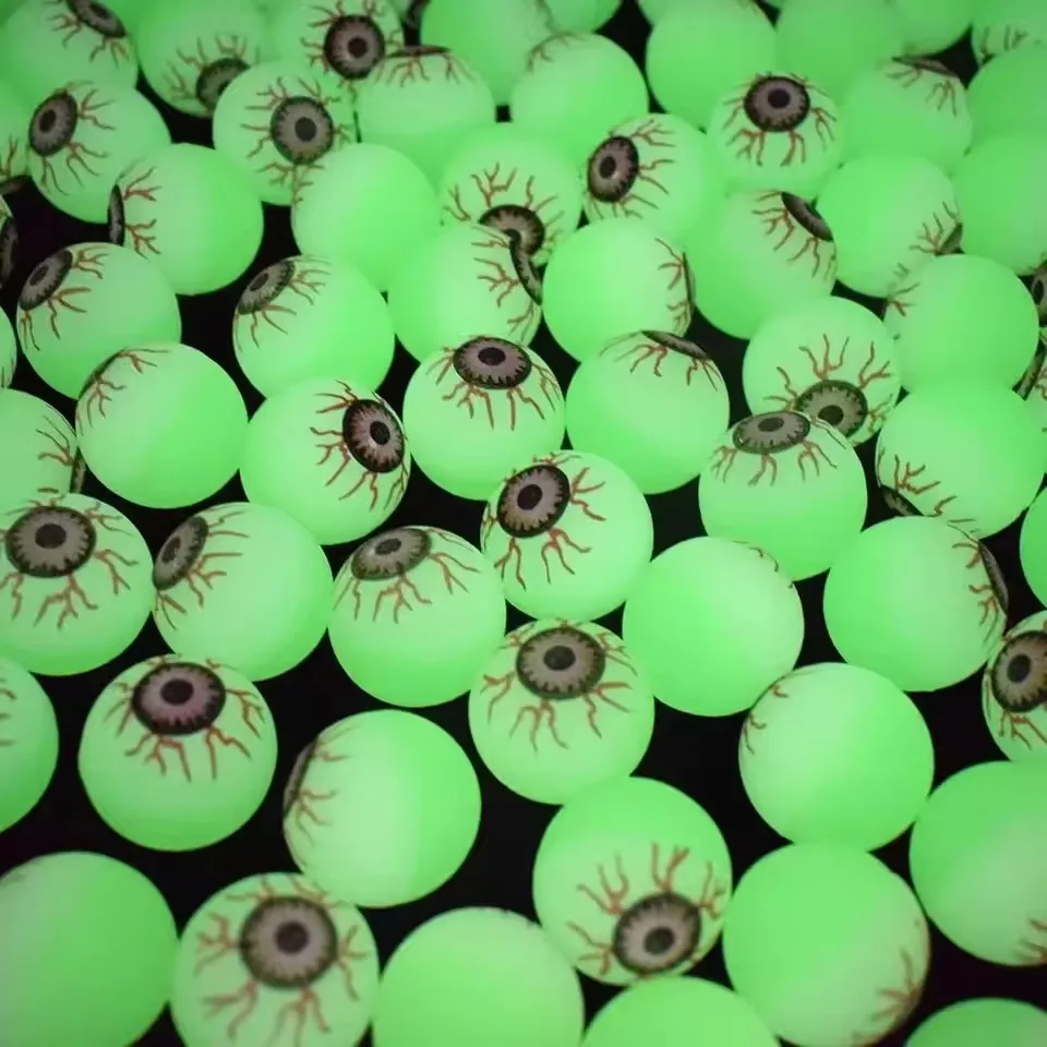 

5/10/20/50pcs Glow in The Dark Eyeball 32MM Bouncy Ball Halloween Supplies Toys Horror Luminous Scary Ball Kids Toys Gift