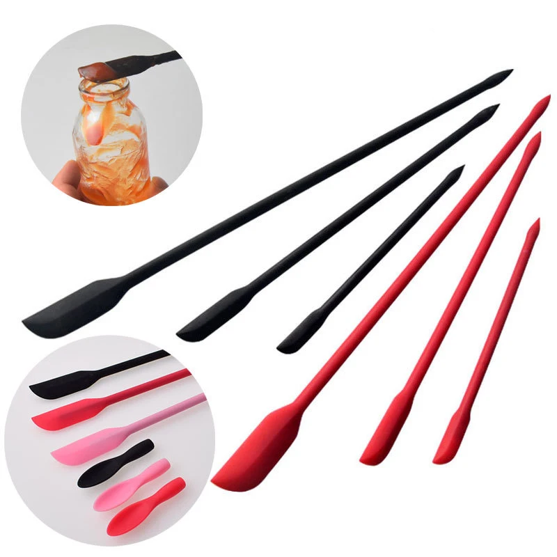 Holaroom 3PCS/6PCS Silicone Spatula Double-headed Scoop Mini Jam Scraper Cream Butter Spoon Small Tip Spatulas Kitchen Gadgets